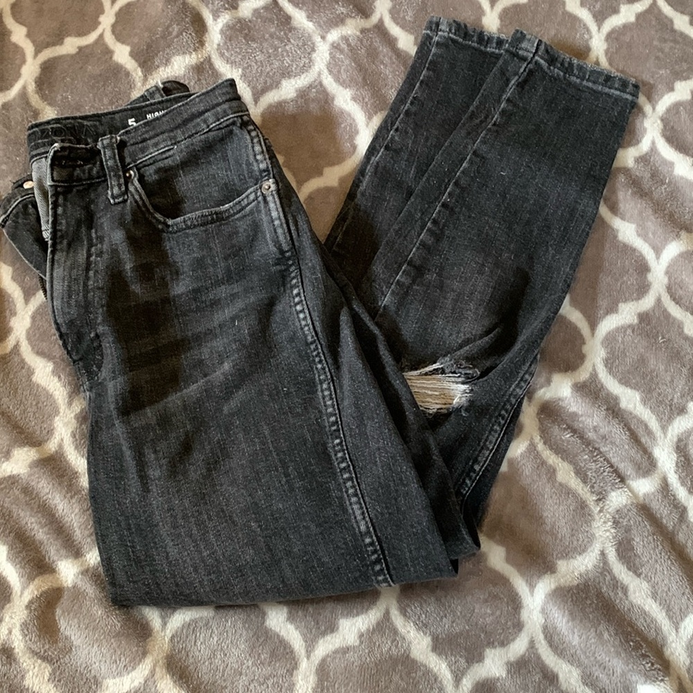 Black and Grey Distressed Arizona Jeans